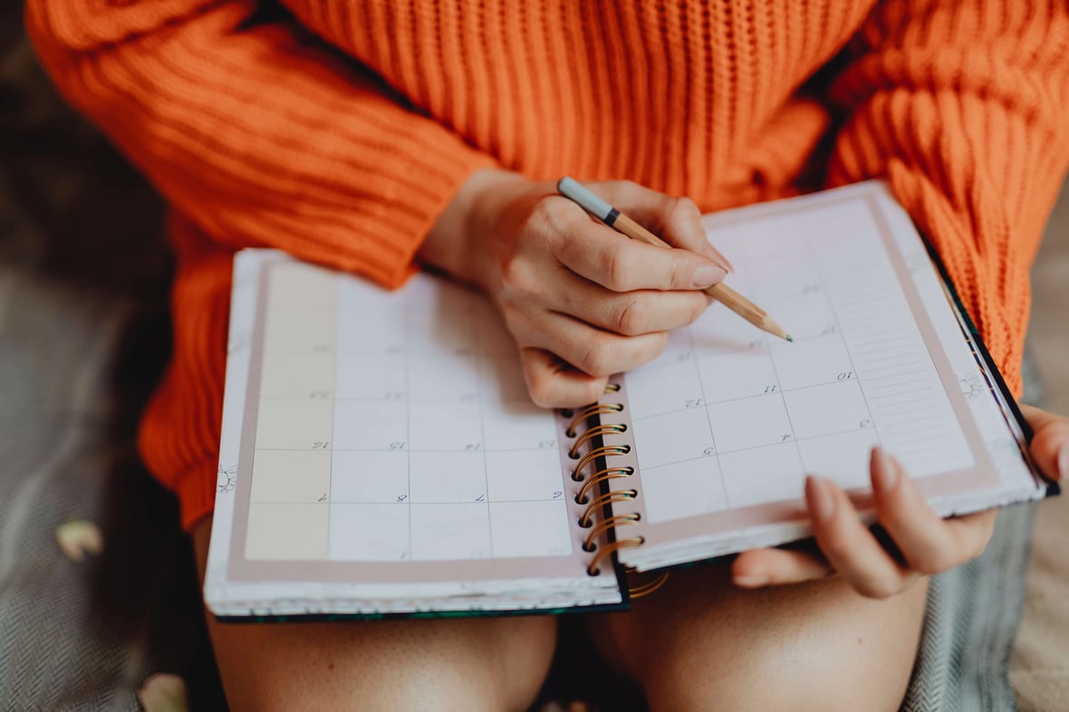 Businesswoman creating a fully remote quarterly planning session