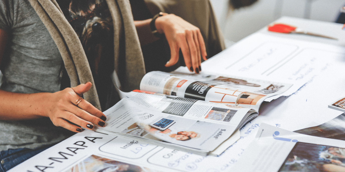 Woman reading a magazine