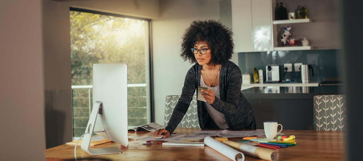 Woman working from home