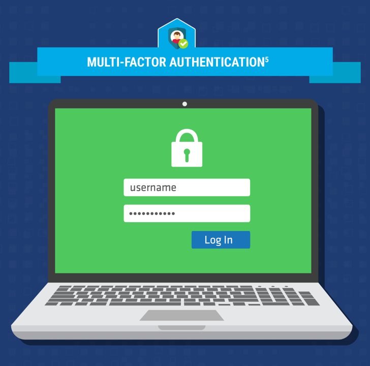 Abstract patterns splits copy for security tech infographic thumbnail