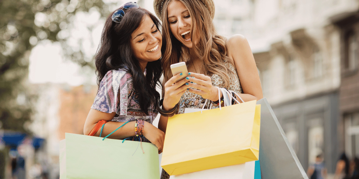 Two women shopping
