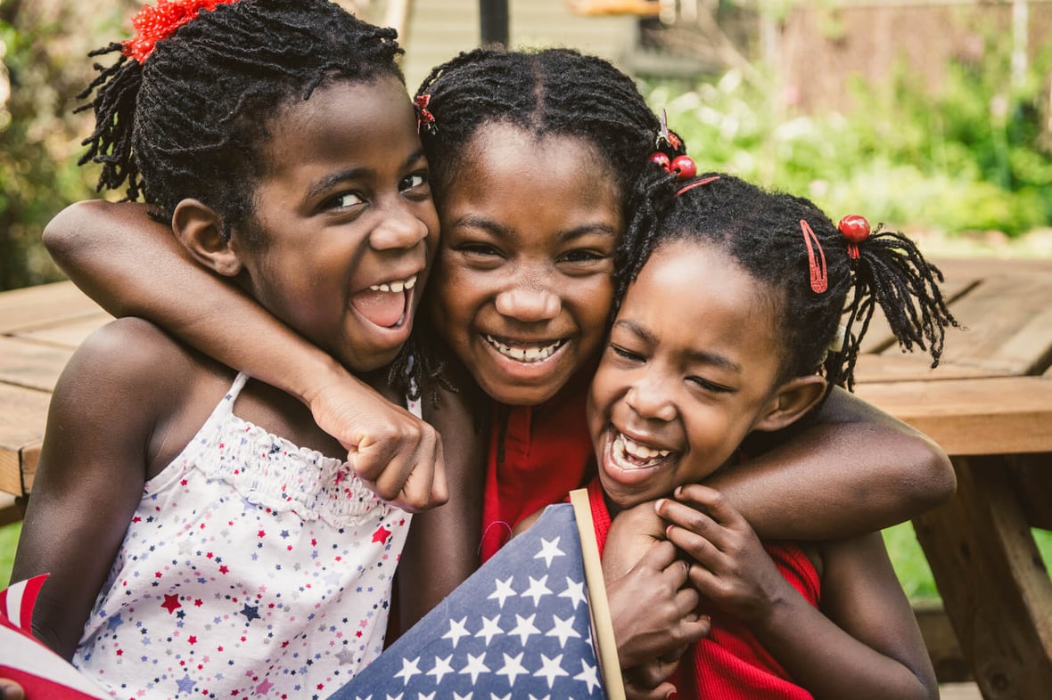 Young Girls enjoying Memorial Day and Summer