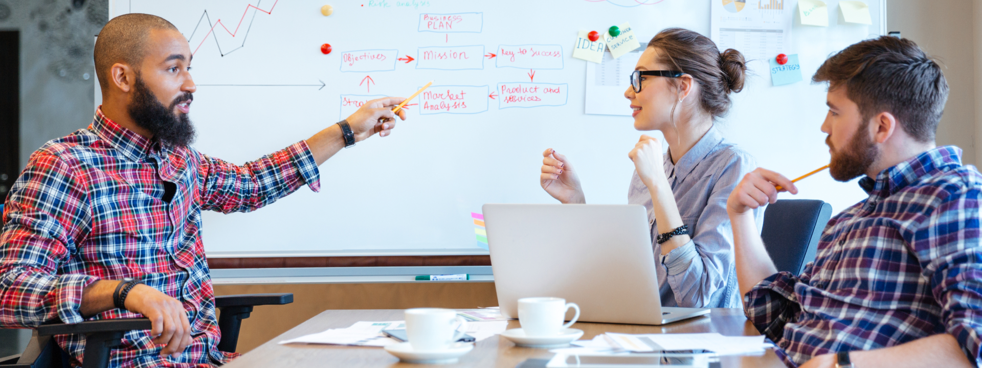 Employees brainstorming