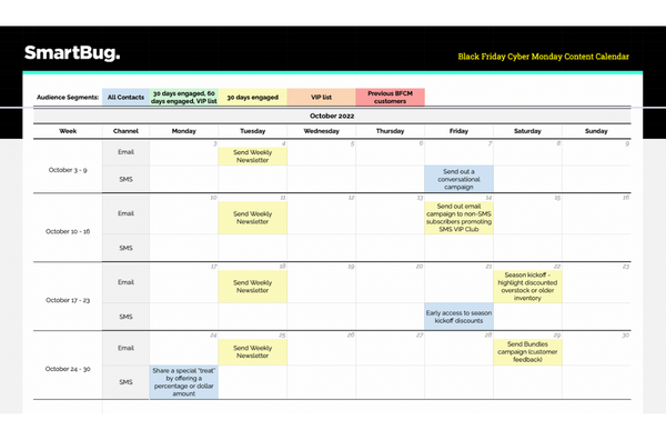 SB Content Calendar samples