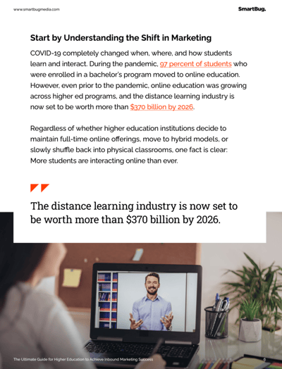 Higher Ed Guide guide page example