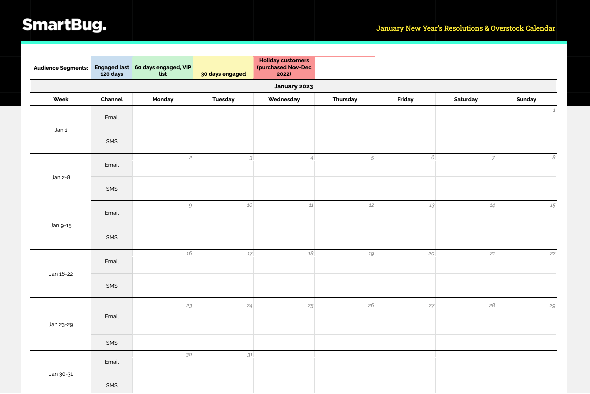 content calendar template