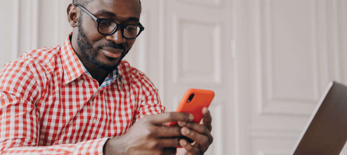 Men looking at his phone