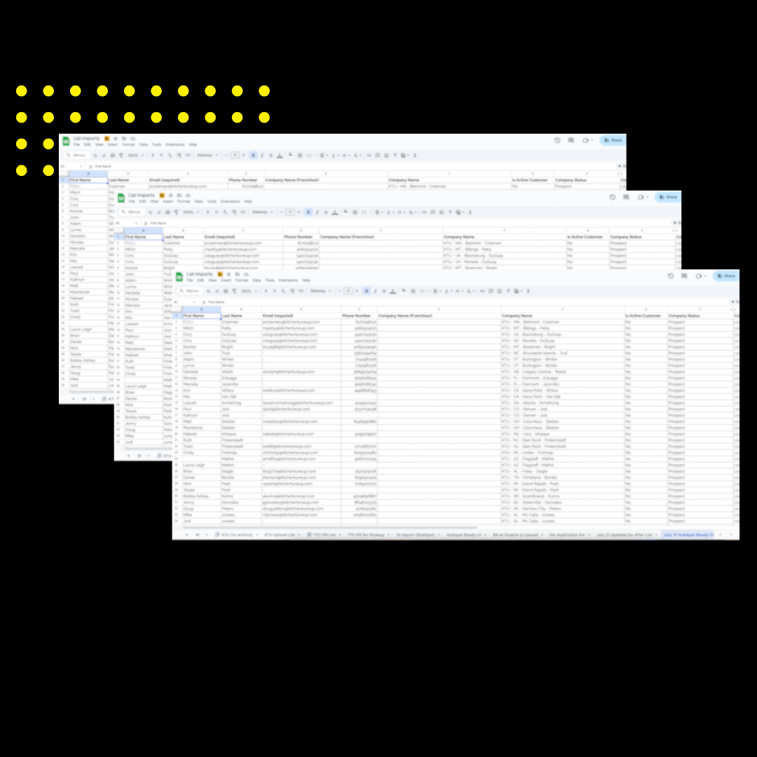 Spreadsheet example for case study