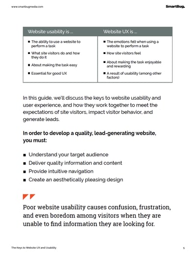 UX Guide sample page