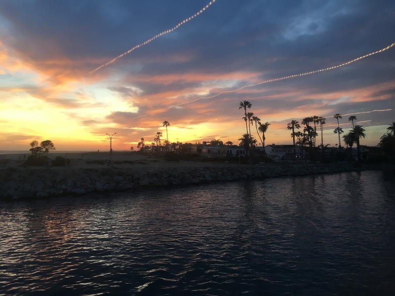 sunset over the water