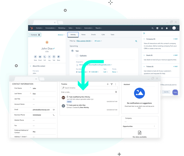 HubSpot engagements dashboards