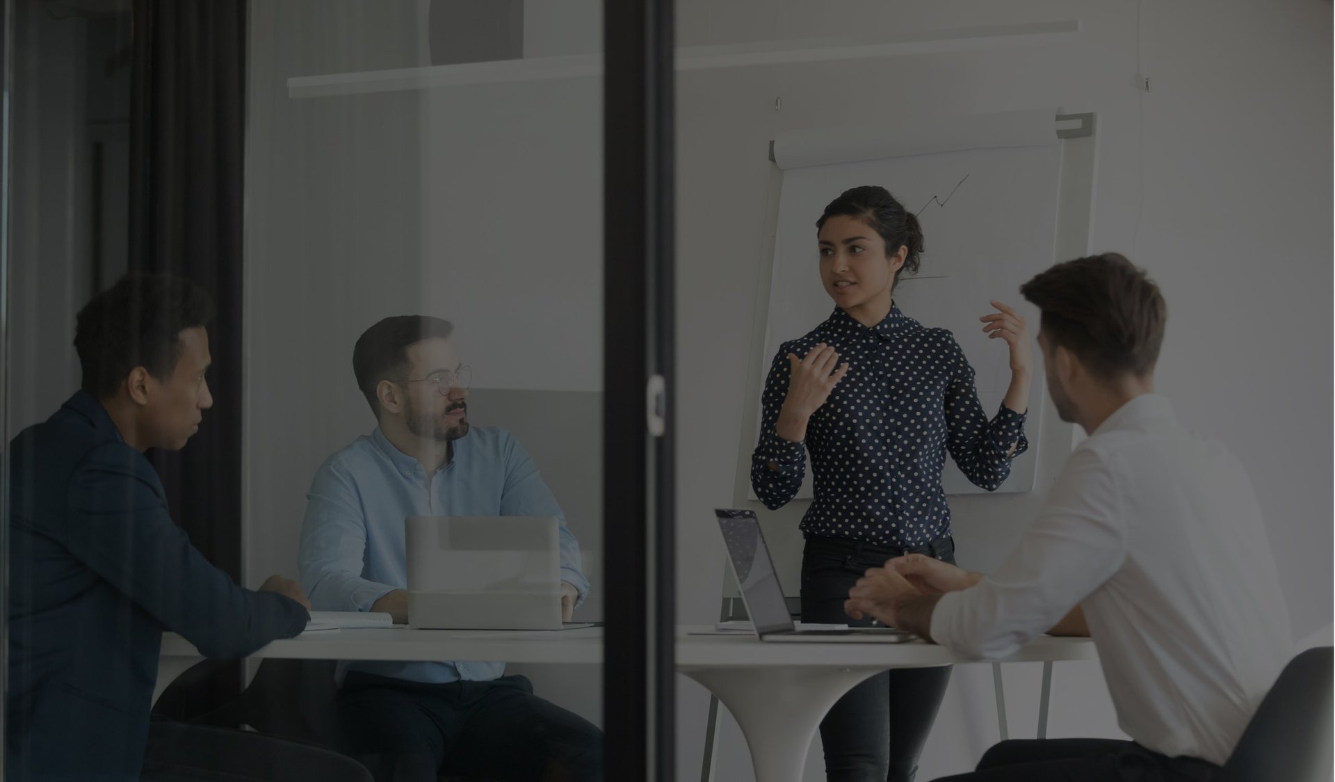 Employees in a meeting