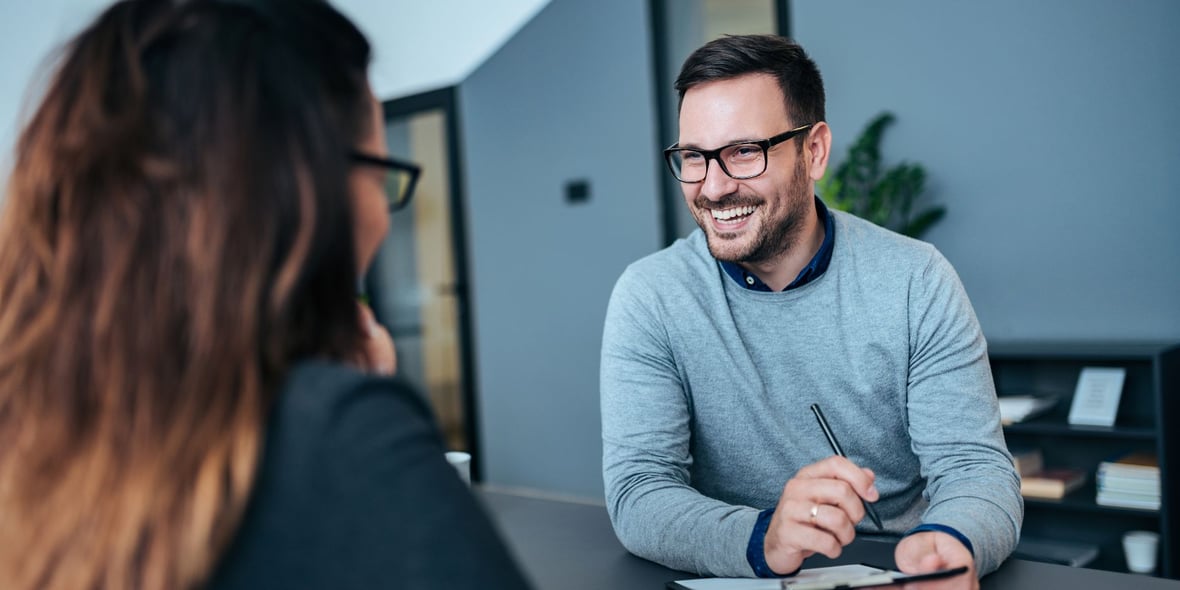 One marketer interviewing a client