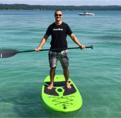 SmartBug on a paddle board