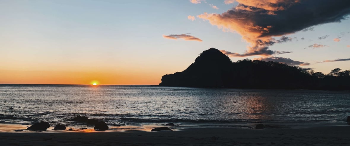 A photo of a sunset in a beach in Nicaragua