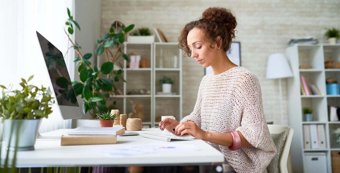 woman working from home